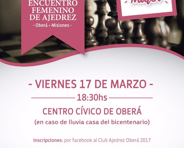 Encuentro Femenino de Ajedrez el viernes en el Centro&nbsp;Cívico