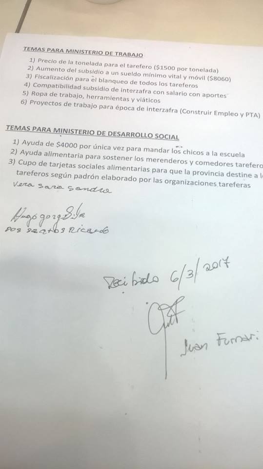 tareferos ministerio
