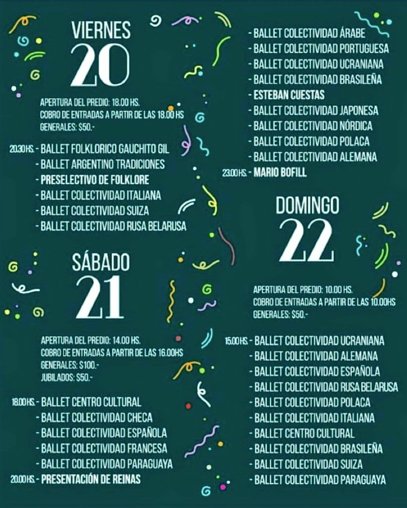 Programa Pre Fiesta del Inmigrante 2018 comienza el&nbsp;viernes