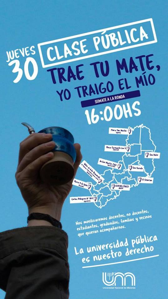 En defensa de la Universidad Pública, realizarán a las 15 clases en centro&nbsp;cívico