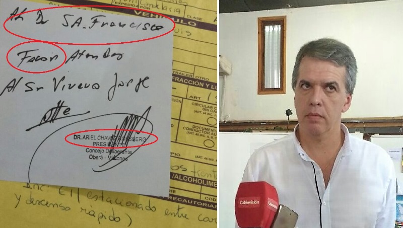 Pedidos de favores de Chaves al Juez de Faltas por multas de&nbsp;tránsito