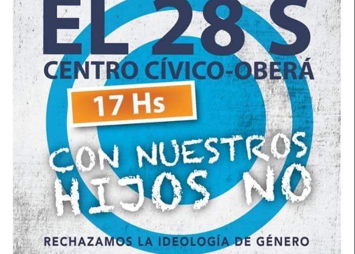 Convocan a marchar contra la educación sexual con ideología de género en el centro&nbsp;cívico
