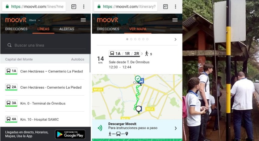 ¿Cuánto falta para que pase el colectivo? ahora se puede usar Moovit en&nbsp;Oberá