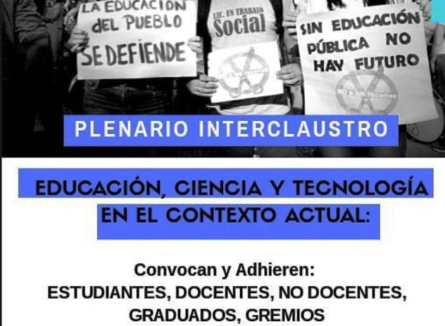 Organizaciones universitarias convocan a un plenario por recortes&nbsp;presupuestarios