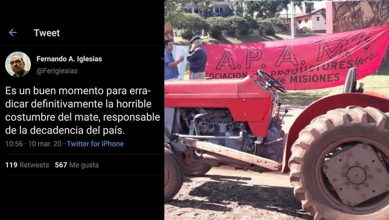 Enojo de los yerbateros: «el diputado Iglesias es un parásito, no puede ocupar un cargo&nbsp;público»