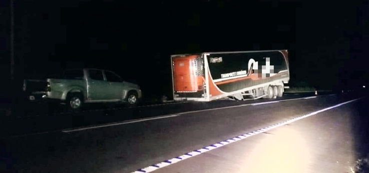 Se le desprendió el semirremolque en la ruta&nbsp;14