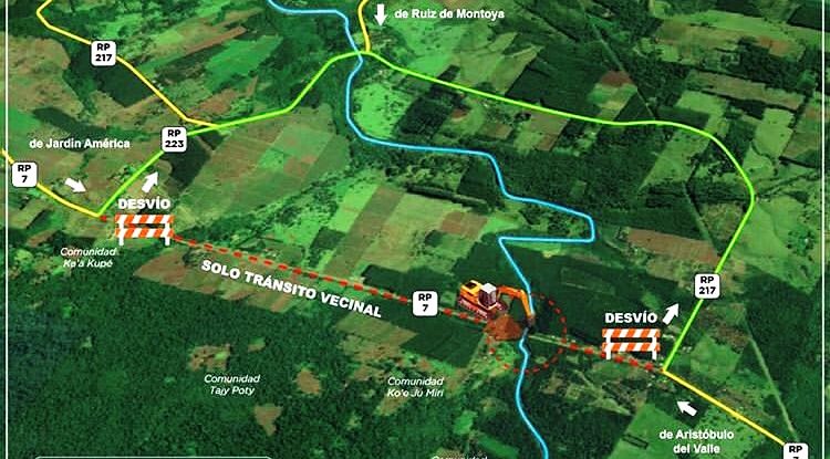 Cortarán el tránsito en la Ruta 7 para construir el puente&nbsp;nuevo