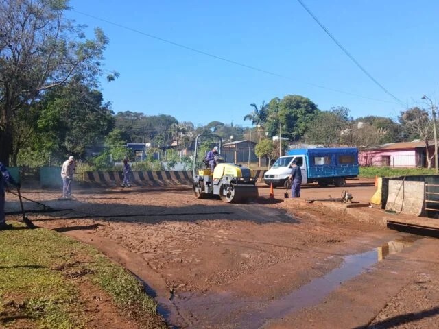 Realizan bacheos, entoscados y cordones en&nbsp;Oberá