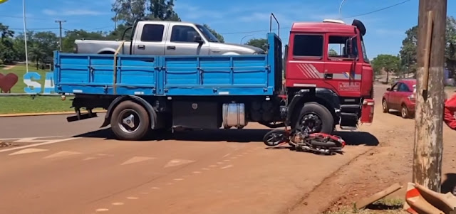 Motociclista herido tras chocar contra un camión en la ruta&nbsp;14