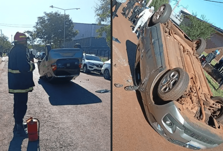 Por agarrar el mate, perdió el control y volcó su&nbsp;auto